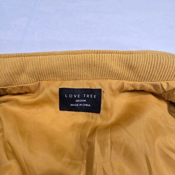 LOVE TREE Women's Quilted Puffer Vest Full Zip Size Medium Yellow / Gold Vest - Picture 12 of 12